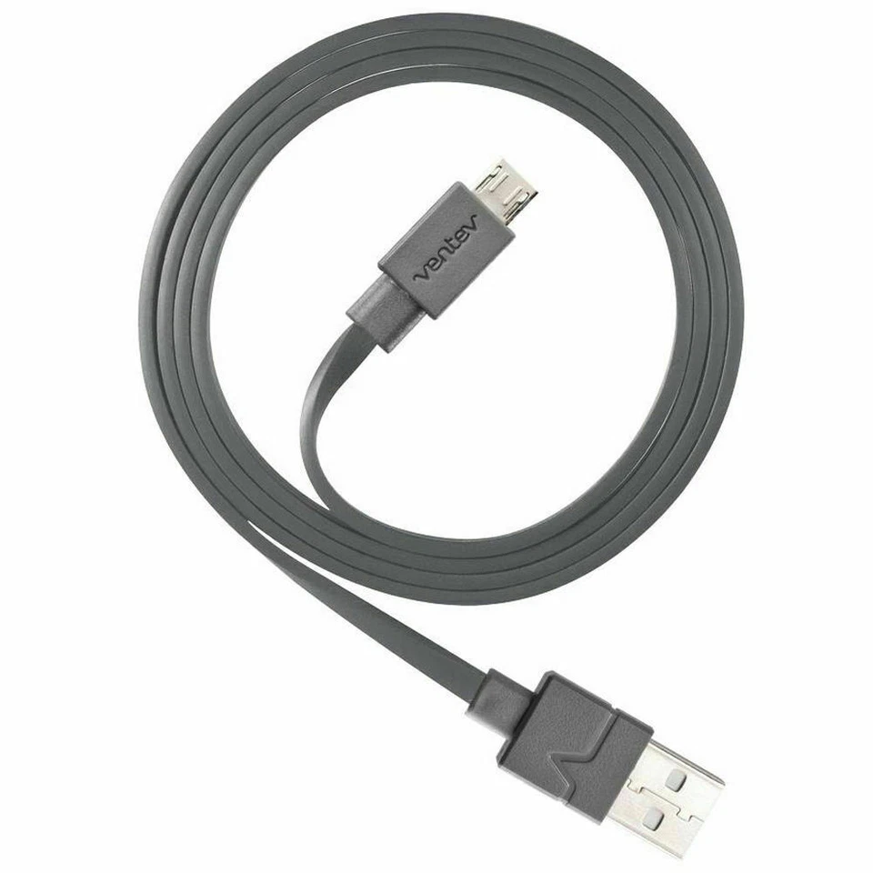 Кабель Ventev Micro-USB 6 футов провод для передачи данных зарядки телефона MFi упаковка 2 шт. - Изображение 2 из 3