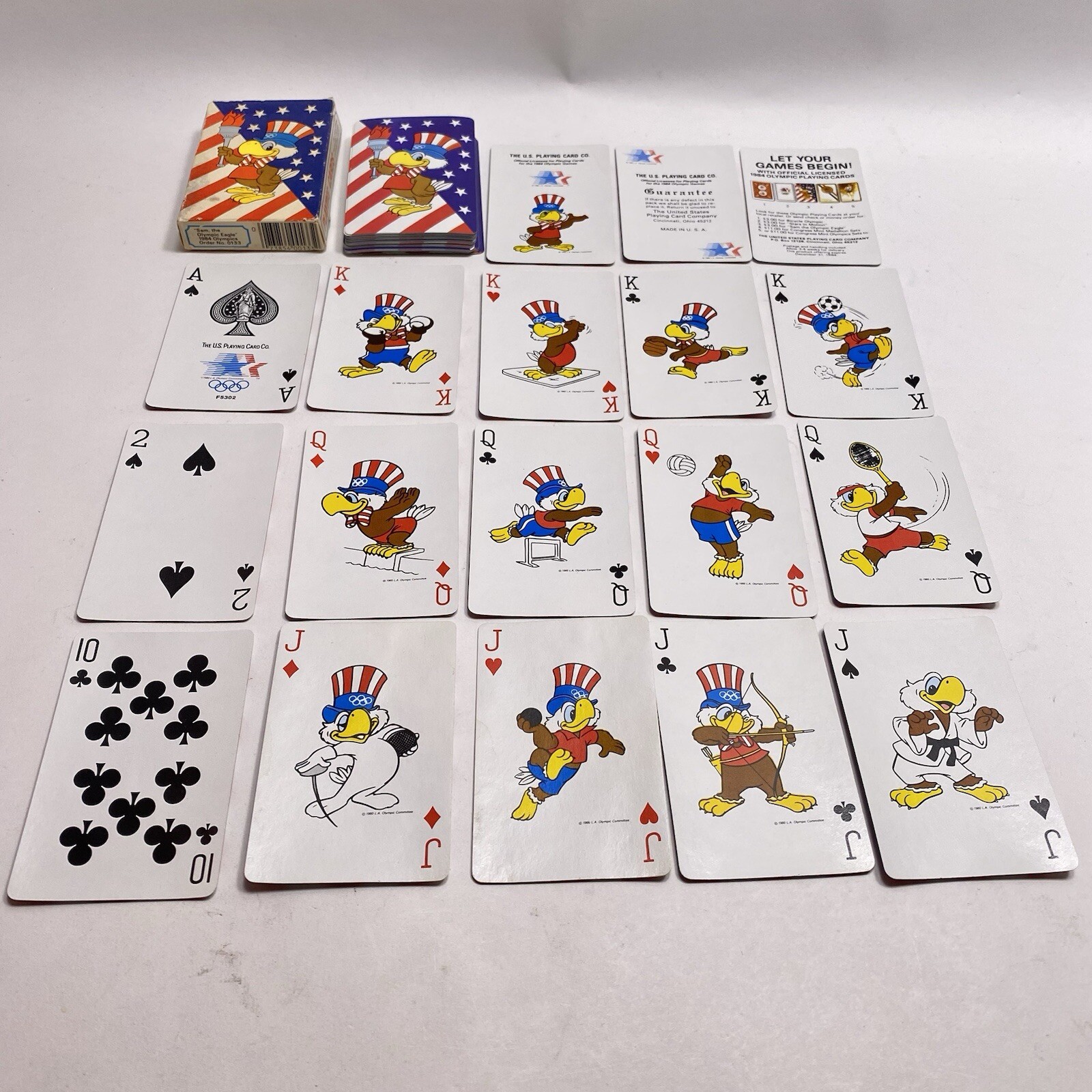 Vintage 1984 Sam The Olympic Eagle Playing Cards Deck Los Angeles Olympics