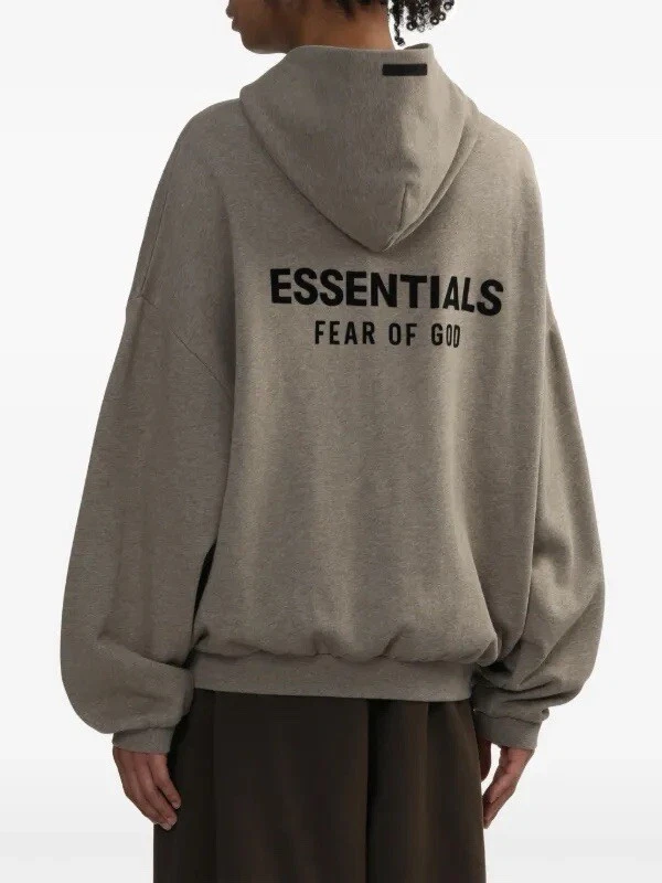 Felpa con cappuccio in pile Fear Of God Essentials (FW 24) grigio erica media