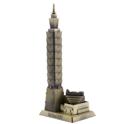 Bronze Taipei 101 Tower Building Architektur Modell Von Taiwan Desktop Ornament