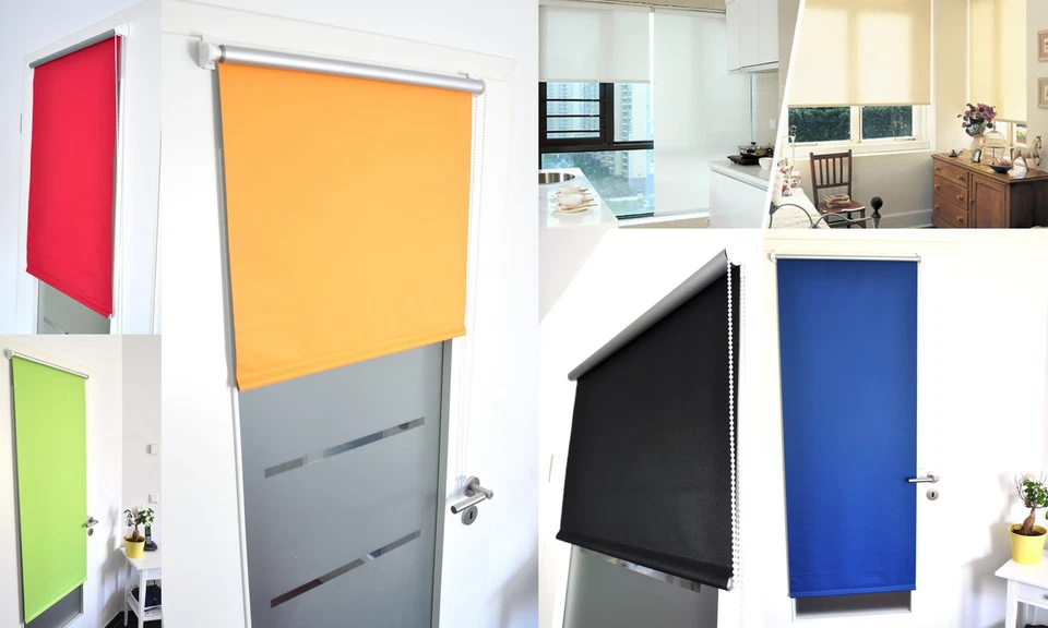 Fenster & Tür Thermo Verdunkelungs Rollo Klemm fix ohne Bohren Ketten Seiten zug - Bild 3 von 4