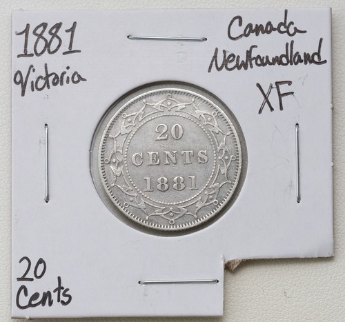 1881 Canada Newfoundland 20c 20 Cents Queen Victoria Coin