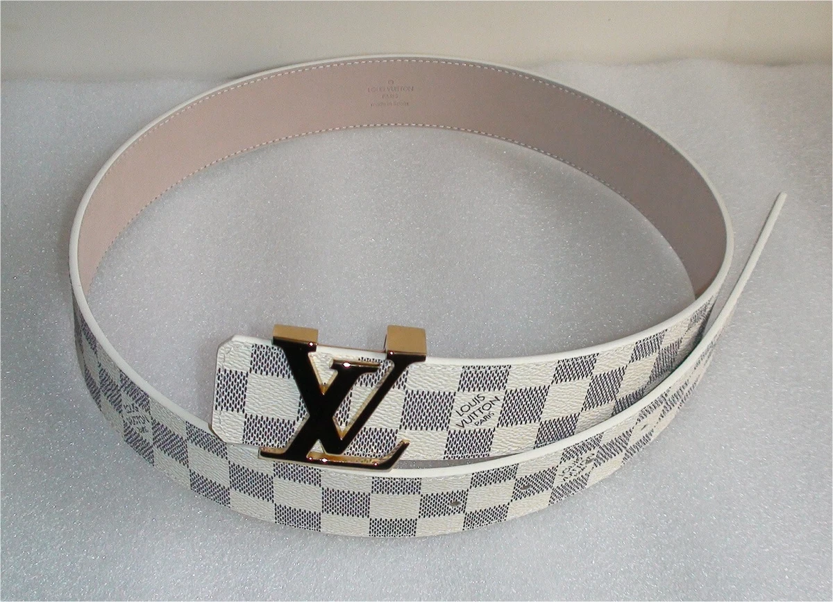 Used Louis Vuitton Belt Cream Damier Gold Buckle Belt - Size 42 US - Model  M9609