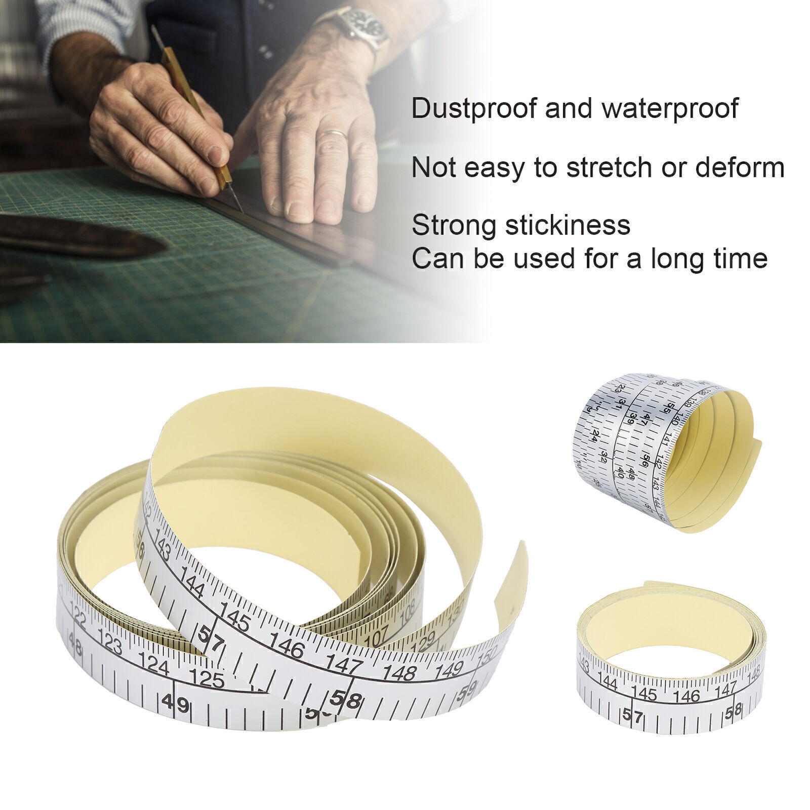 Adhesive Measuring Tape Double Scale Sewing Measuring Flexible Ruler Tailor Soft