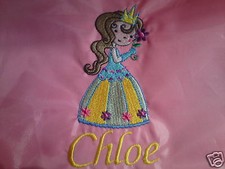 Personalisierter Prinzessin Rucksack/Schule/PE Kordelzugbeutel