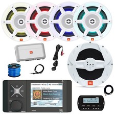 JBL Marine BT WB Radio,Remote,Ext, 4x 8" LED White Speaker, Sub, Amp,Accessories