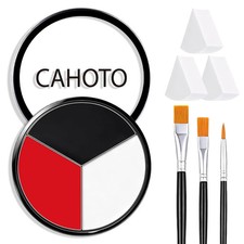 Black White Red 3 Colors Face Body Paint With Sponge  Brush