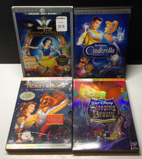 4 Disney DVD's Cinderella Snow White Beauty the Beast Sleeping Beauty