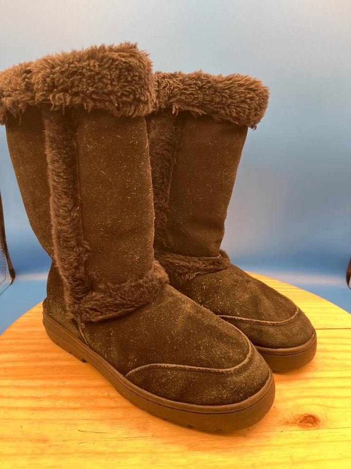 Style & Co. Bootie Witty Women's Sz 9M Black Faux Suede Cold-Weather Fur Trim - Image 3 of 4