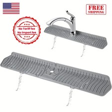 Kitchen Faucet Sink Splash Guard Silicone Drain Pad Water Catcher Tray Slip Mat
