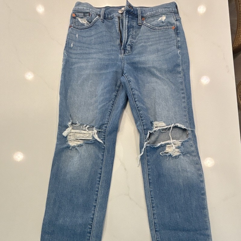 Madewell Perfect Vintage Jean Womens Blue Medium Wash High-Rise Slim Straight 26