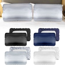 Luxurious Satin Silk Pillowcase Soft Bedding Standard Queen King Pillow Cover