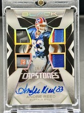 2025 Panini Black Andre Reed Quad Patch Laundry Tag On Card Auto /10 Bills