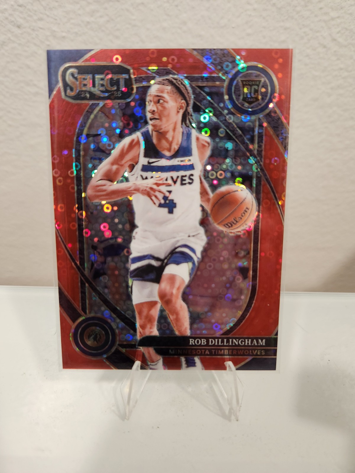 2024-25 Panini Select - Premier Level Rob Dillingham #187 Red Disco Prizm /49 RC