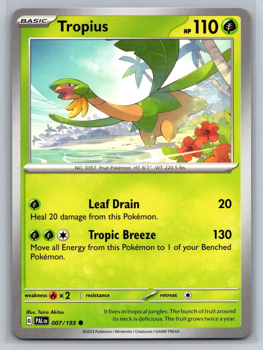 Tropius 007/193 Paldea Evolved Common Pokemon TCG Grass Type Basic Card