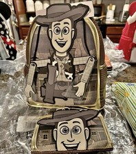 Disney Toy Story Woody Backpack Matching Wallet Set Brown/Gold