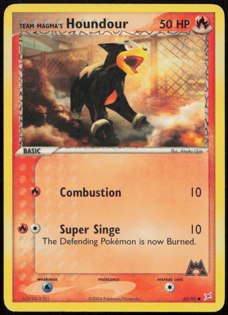 Team Magma's Houndour 62/95 HP Team Magma vs Team Aqua Common Pokemon