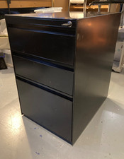 Vinsetto 3 Draw  Steel Filing Cabinet w/ 4 Wheels & key lock - Dark Brown