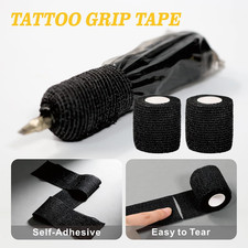 Tattoo Pen Covers 200PCS 6 Rolls Grip Tape 2.56"x7" Black
