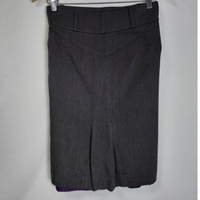 bebe Gray Pencil Knee Length Pinstripe Lined Skirt Women Size 2