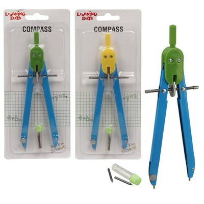 Pack of 2 Professional Metal School Compasses  Ideal for Drawing Circles in Mat