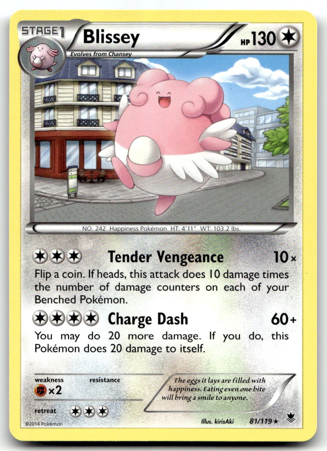 Blissey 81/119 XY - Phantom Forces Rare Normal Pokemon TCG LP