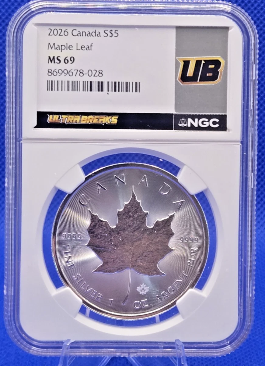 Canadian Maple Leaf NGC Grade MS 69 Silver Bullion Coins for sale