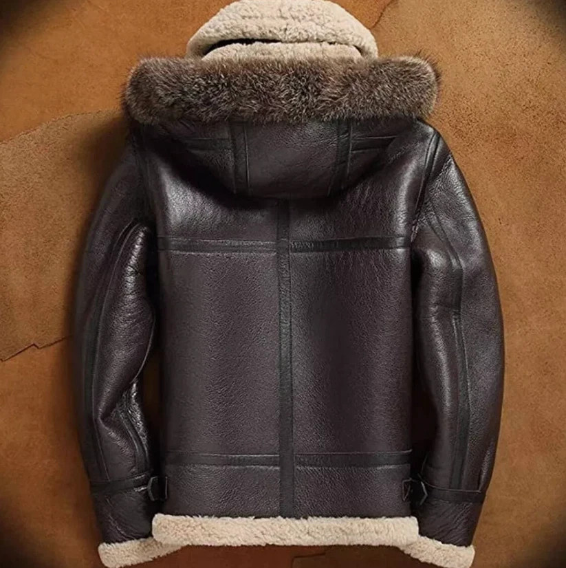 Women B3 RAF Aviator Real sheep leather/Artificial shearling fur jacket image 2