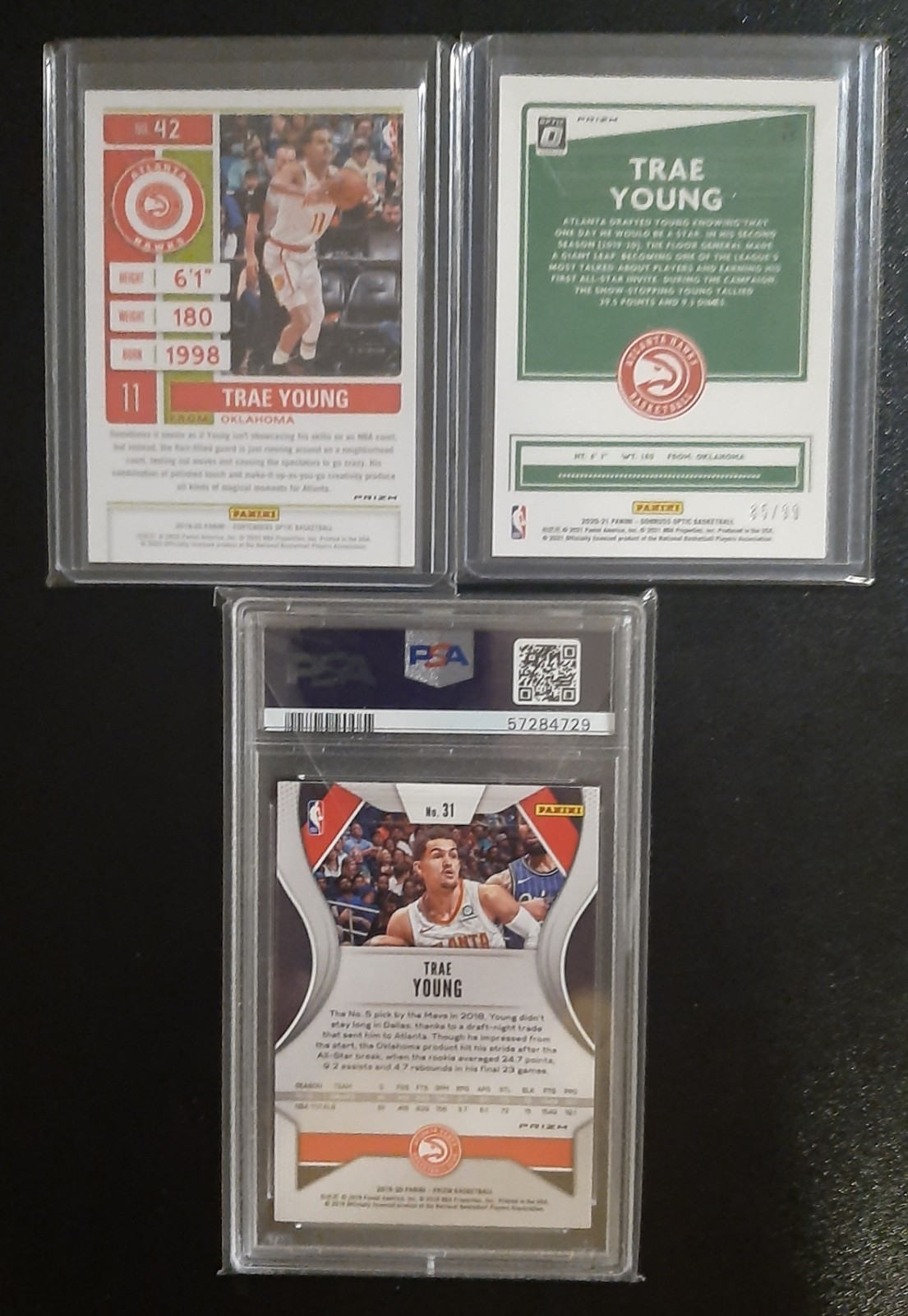 TRAE YOUNG PRIZM SERIAL NUMBERED PSA 10 LOT view 2