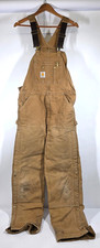 Carhartt Brown Duck Insulated Bib Overalls Mens 1602