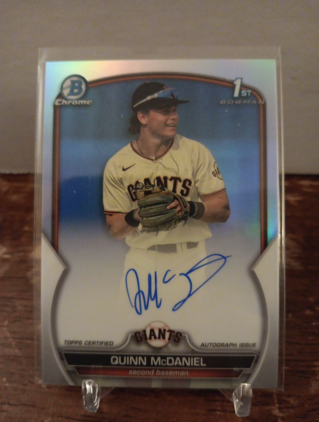 QUINN MCDANIEL 2023 1st Bowman Draft Chrome Auto Refractor 214 /499 Giants
