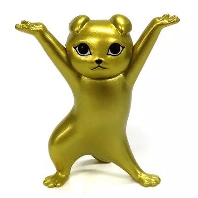 Gold Cat Pen Stand Trading Card Capsule Toy