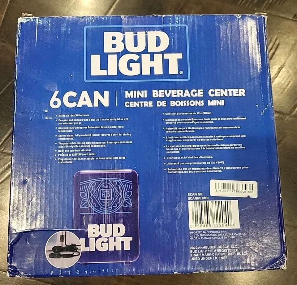 Bud Light Mini Portable Compact Personal Fridge Cooler New In Box 12 Volt New - Image 3 of 4