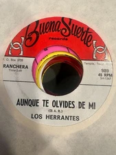 Latin 45 Tejano Buena Suerte Los Herrantes Luchare Aunque Te Olvides De Mi VG
