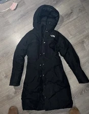 Women's THE NORTH FACE @ HYVENT ARCTIC PARKA  GOOSE DOWN HOODED LONG BLACK XS/TP