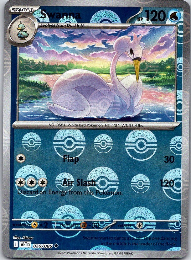 Swanna - White Flare (NM) Poke Ball Holo 26/86