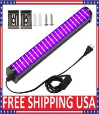 UV Black Light Bar Fixtures Ultraviolet Lamp Strip US Plug DJ Party Club 48LED