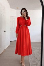 Sz Small Farm Rio Ruched Cutout Long Sleeve Satin Maxi Dress