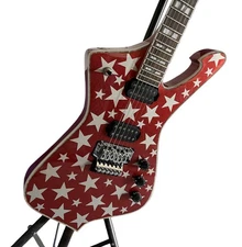 Hot Sale Metallic Red Iceman Electric Guitar Sliver Star Top Chrome FR Bridge