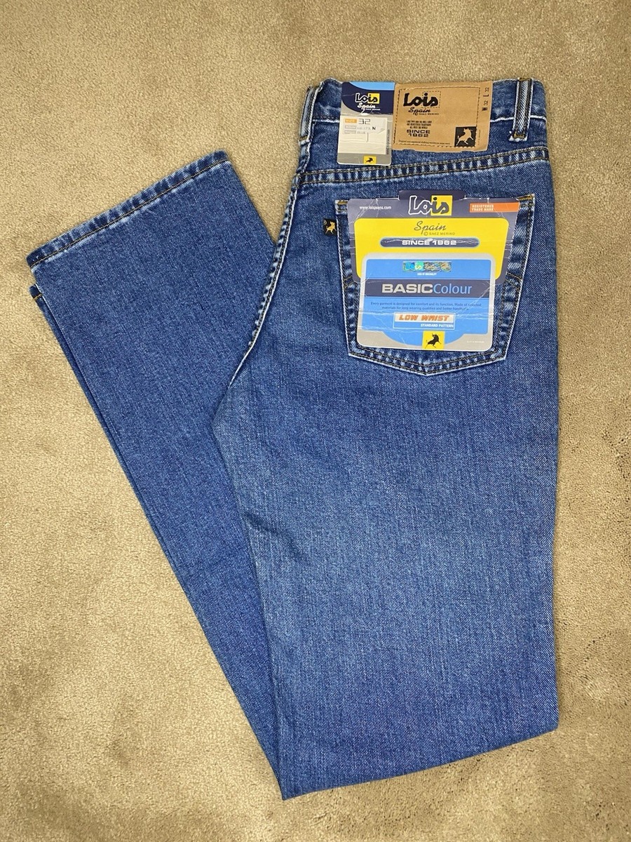 デニム・ジーパン LOIS JEANS BLUE COTTON DENIM JEANS LOIS SPAIN Basic Colour Low Waist 32 X 32 Blue Jeans Cotton