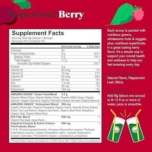Amazing Grass Greens Superfood Powder: Greens Powder with Digestive Enzymes &... - Picture 7 of 13