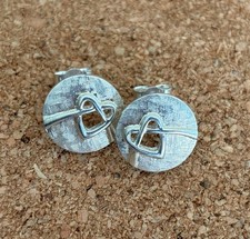 Vintage Ola Gorie Earrings 925 Sterling Silver Celtic Heart Stud Orkney