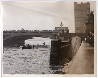 1955 Westminster Pier is Sinking Thames River London England Original News Photo