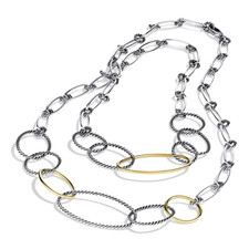 DAVID YURMAN 18K SS MOBILE OVAL LINK CHAIN NECKLACE