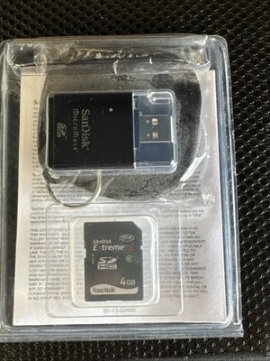 SanDisk Extreme III 4GB SDHC Memory Card + MicroMate USB 2.0 Reader NIB + Case