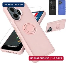 For TCL NxtPaper 70 Pro 5G Case Pink Ring Stand Screen Protector Phone Cover