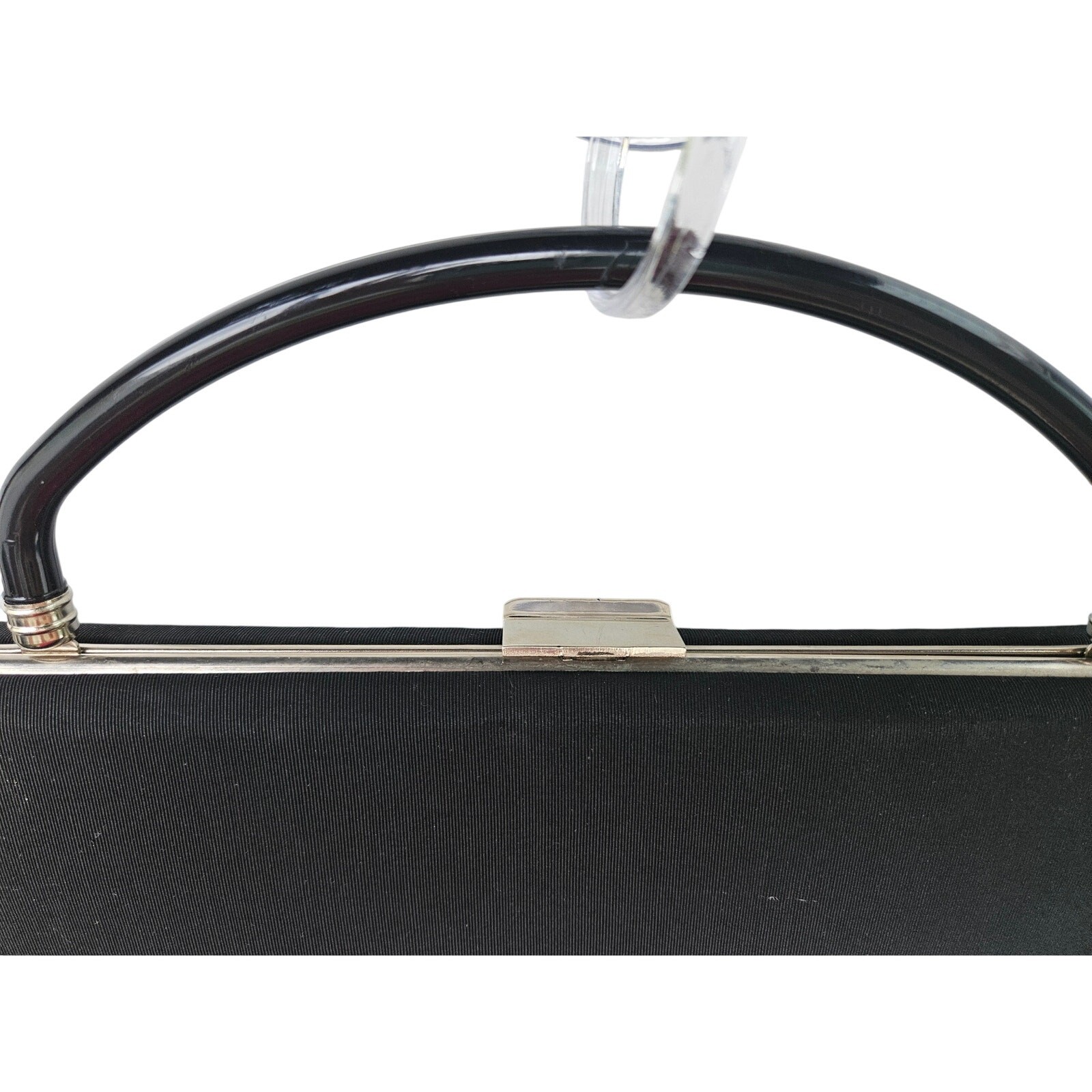 1960s Dover Black Rectangular Handbag 13x5x2 Fabr… - image 2