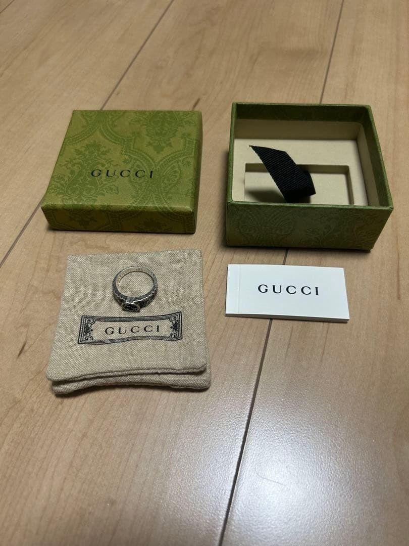 Authentic GUCCI Interlocking Ag925 Silver Ring Si… - image 1