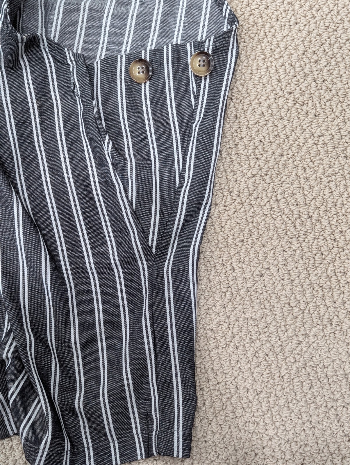 Maternity Patch Pocket Striped Overall Shorts Siz… - image 4