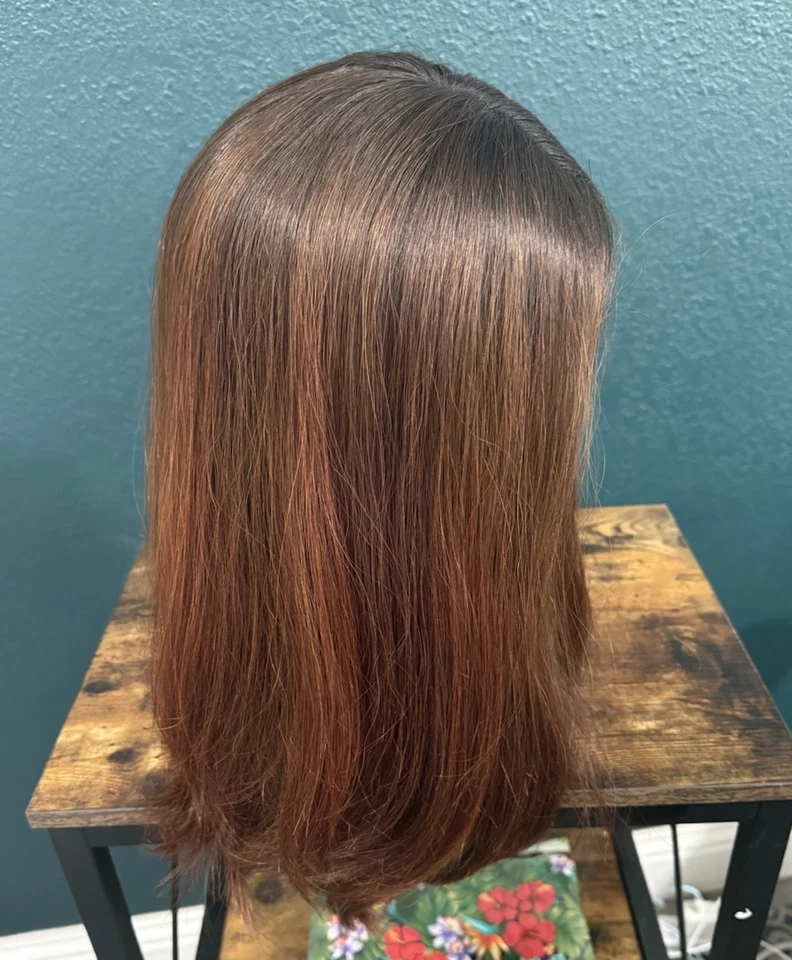 Perfect Fringe Human Hair Topper, Reddish Brown 18” - Image 2 of 4